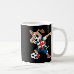 Uk Soccer Dabbing Dog Union Jack Coffee Mug