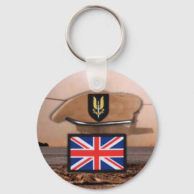 uk special air service sas badge beret Keychains (Front)