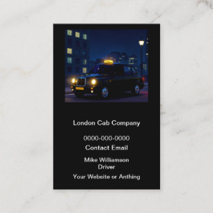 UK Taxi Service Modern Vertical Business Cards