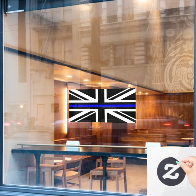 UK Thin Blue Line Flag Window Cling (Cafe Window)