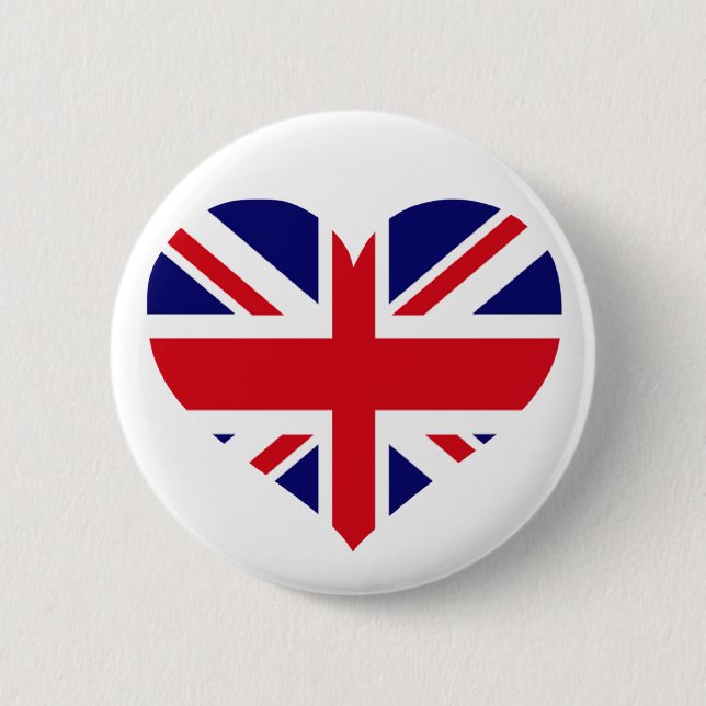 UK Union Jack 6 Cm Round Badge (Front)
