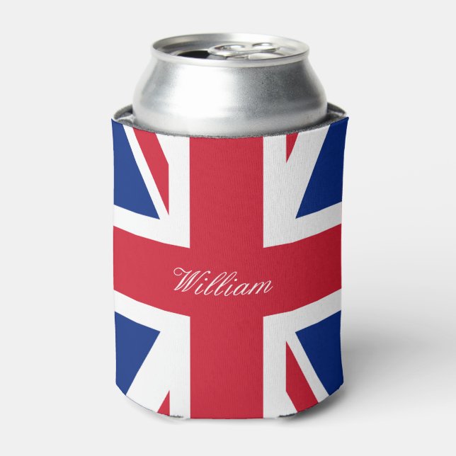 UK Union Jack British Flag Personalised Can Cooler (Can Front)