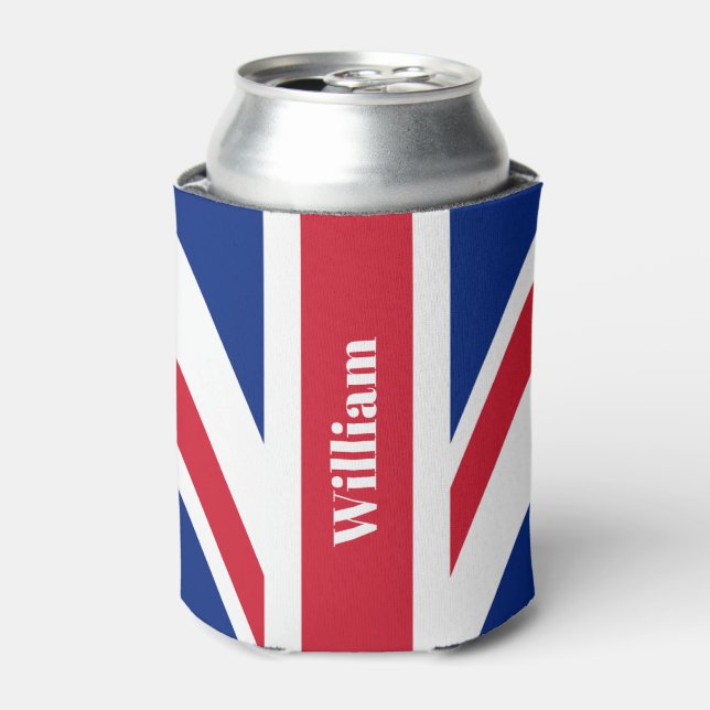 UK Union Jack British Flag Personalised Can Cooler (Can Front)