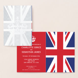 UK Union Jack British Wedding Themed Foil Card