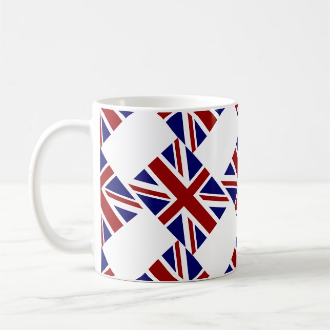 UK Union Jack Flag Diagonal Coffee Mug (Left)