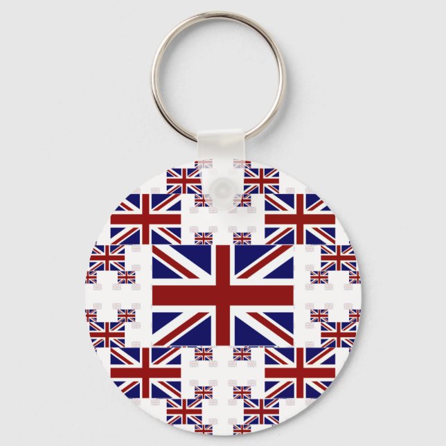 UK Union Jack Flag in Layers #2 Key Ring (Front)