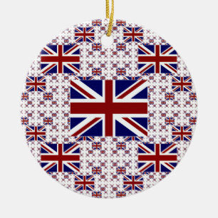 UK Union Jack Flag in Layers Ceramic Tree Decoration