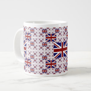 UK Union Jack Flag in Layers Large Coffee Mug