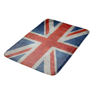 UK Union Jack Flag in retro style vintage textures Bath Mat