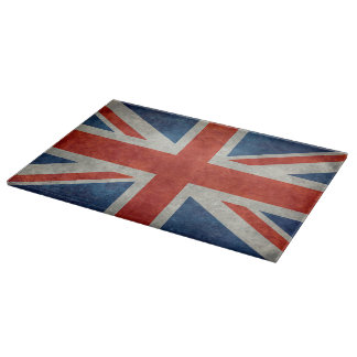 UK Union Jack Flag in retro style vintage textures Cutting Board