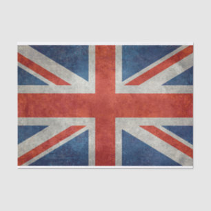 UK Union Jack Flag in retro style vintage textures Tissue Paper