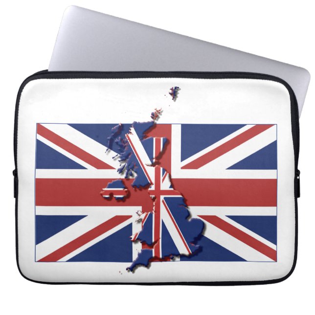 UK UNION JACK Flag Map Patriotic Computer Laptop Sleeve (Front)