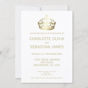 UK Union Jack Wedding Britain Gold Crown Announcement