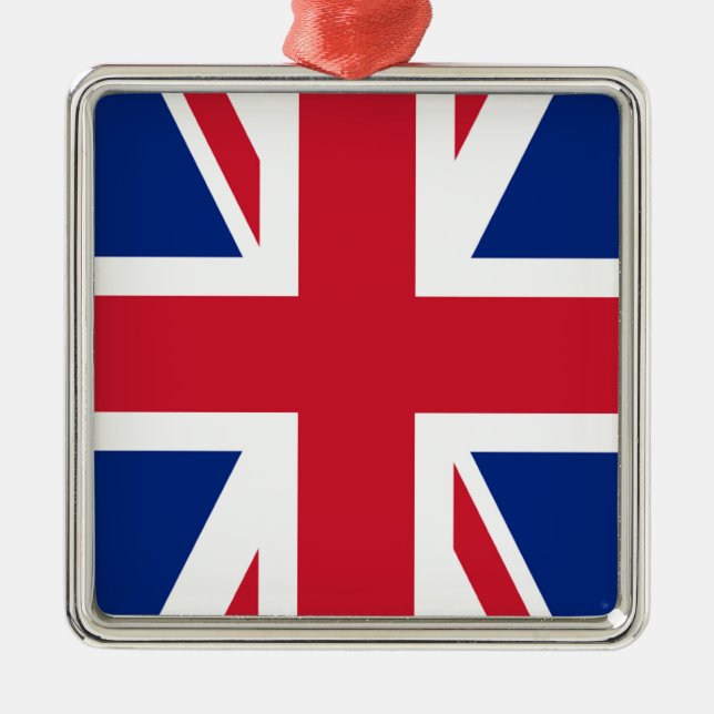 UK United Kingdom Britain Royal Union Jack Flag Metal Tree Decoration (Front)