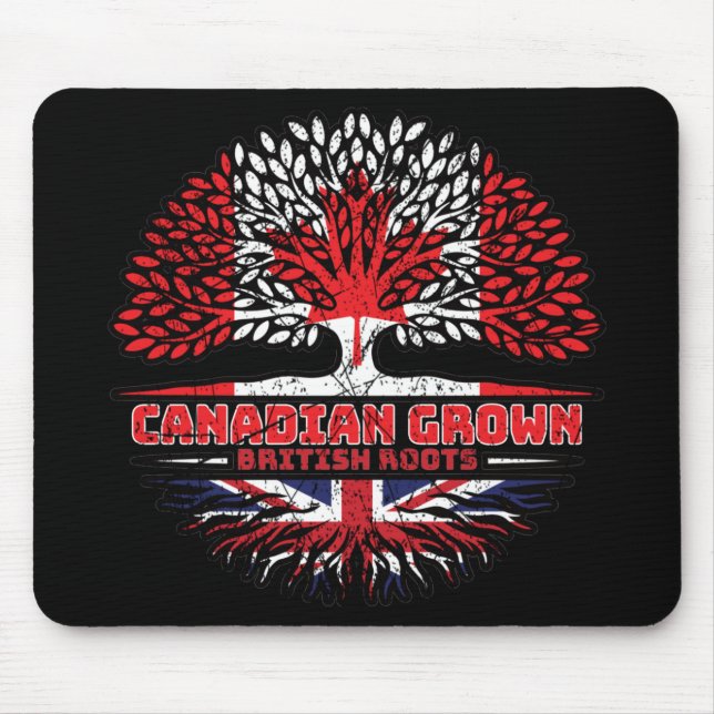 Uk United Kingdom British Canadian Canada Tree Mouse Mat (Front)