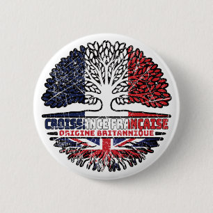 Uk United Kingdom British French France Tree Roots 6 Cm Round Badge
