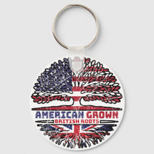 Uk United Kingdom British US American USA United Key Ring