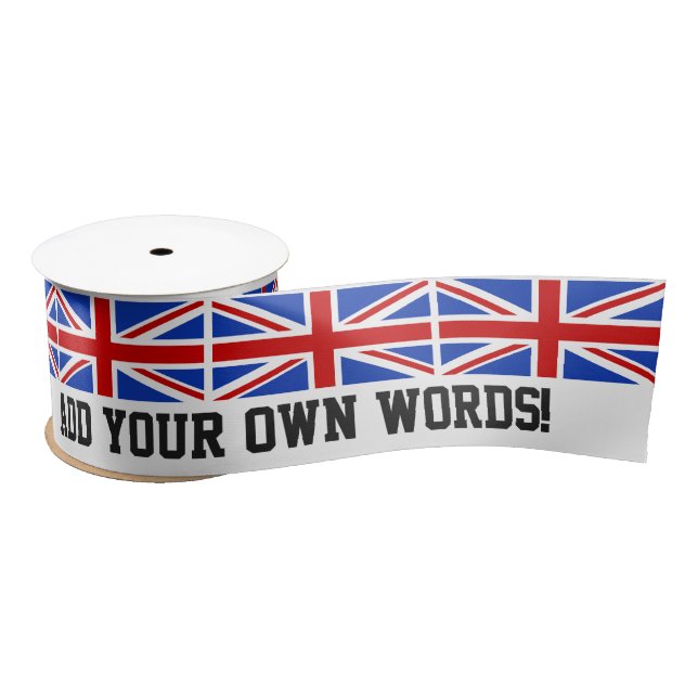Uk United Kingdom Flag Satin Ribbon (Spool)