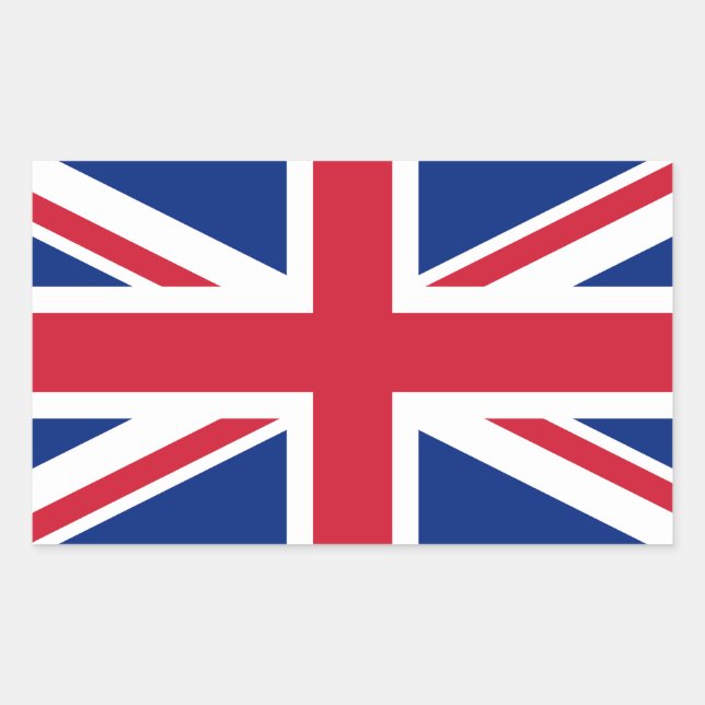 UK United Kingdom Union Jack Flag Rectangular Sticker (Front)