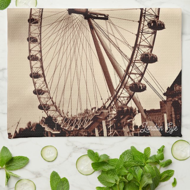 (UK) Vintage London Eye Tea Towel (Folded)