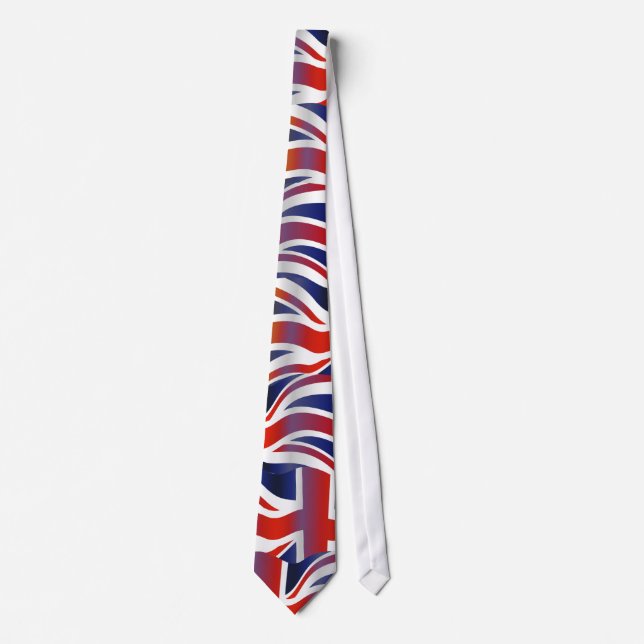 Uk Wavy Flag Wallpaper Tie (Front)