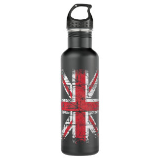 Uk Women Men Vintage Retro British Union Jack Flag 710 Ml Water Bottle