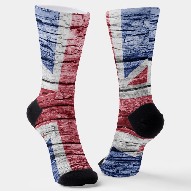 UK wood flag Socks (Angled)