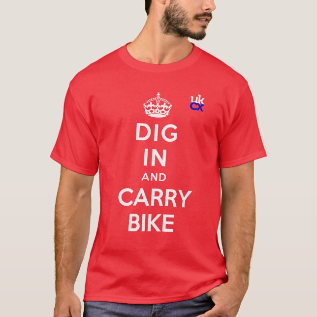 UKCyclocross - Dig In and Carry Bike T-Shirt (Front)