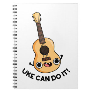 Uke Can Do It Cute Encouragement Ukulele Pun Notebook