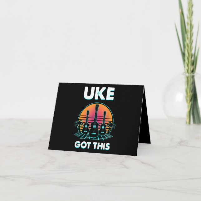 Uke Got This Funny Ukulele Player Guitar Musician Thank You Card (Front)