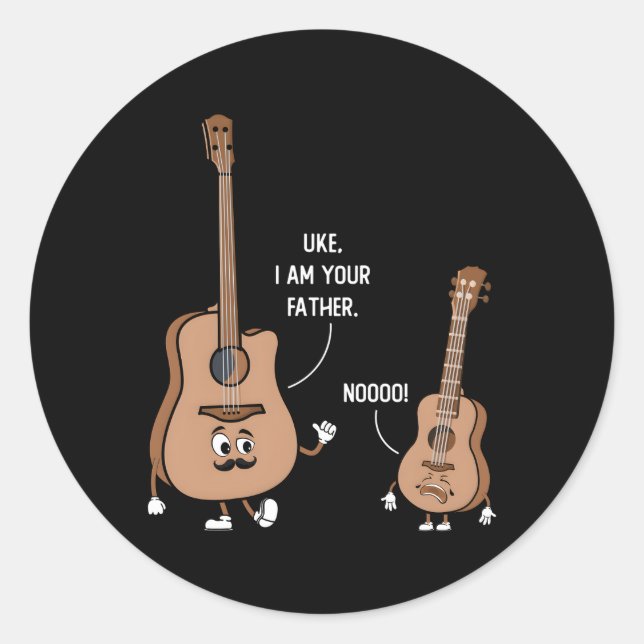 Uke I Am Your Father For A Music Fan Classic Round Sticker (Front)