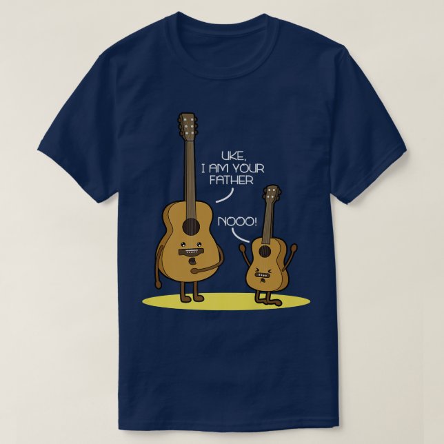 Uke I Am Your Father Ukulele Funny Guitar Music Pr T-Shirt (Design Front)