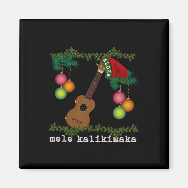 Uke Mele Kalikimaka Ukulele Christmas Songs Aloha  Magnet (Front)