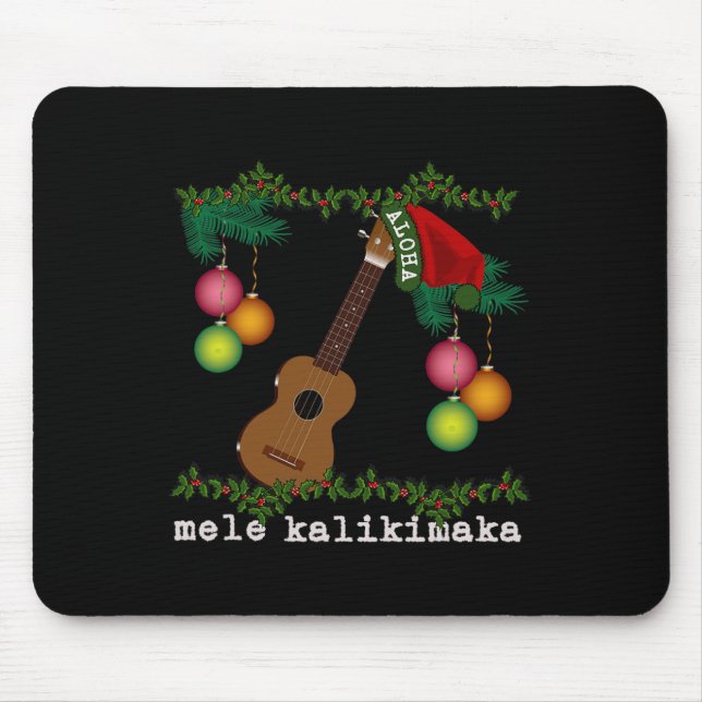 Uke Mele Kalikimaka Ukulele Christmas Songs Aloha  Mouse Mat (Front)