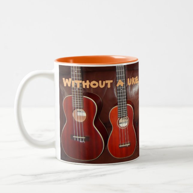 uke mug, life would Bflat Two-Tone Coffee Mug (Left)