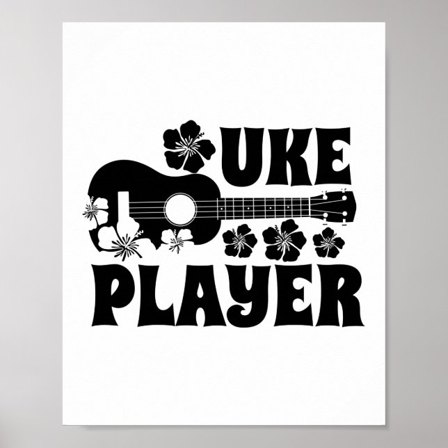 Uke Player Ukulele Hawaiian Musician Poster (Front)