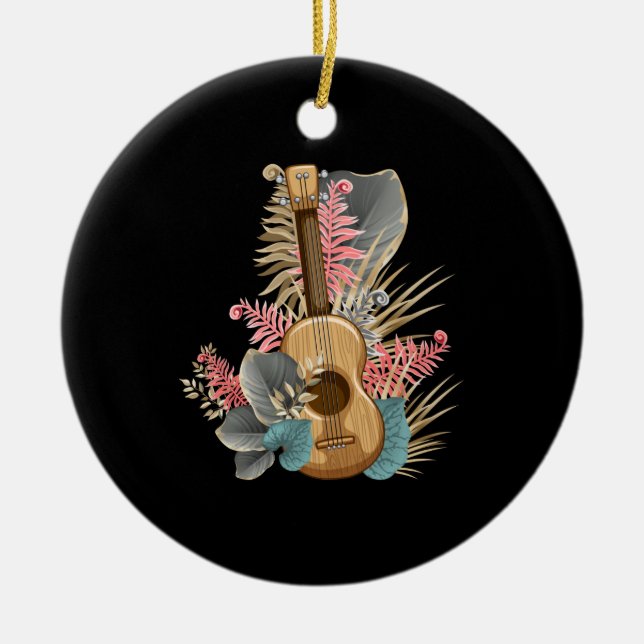 Uke Ukulele Guitar - Musician Guitarist Ukulele Ceramic Tree Decoration (Front)