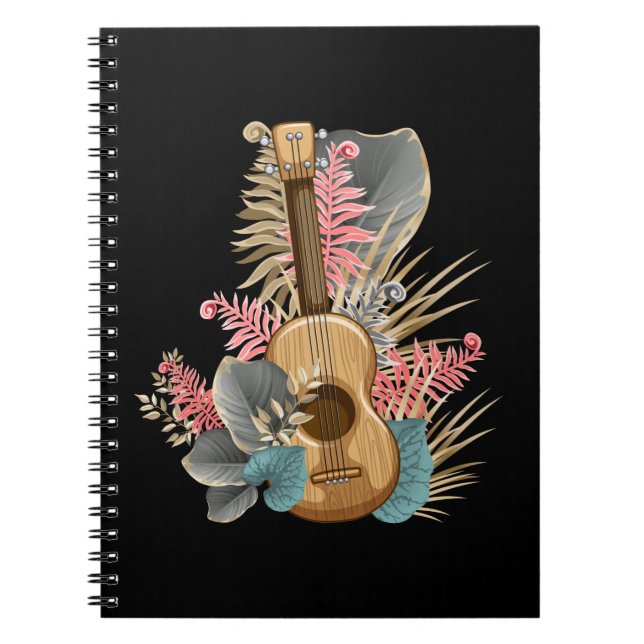 Uke Ukulele Guitar - Musician Guitarist Ukulele Notebook (Front)