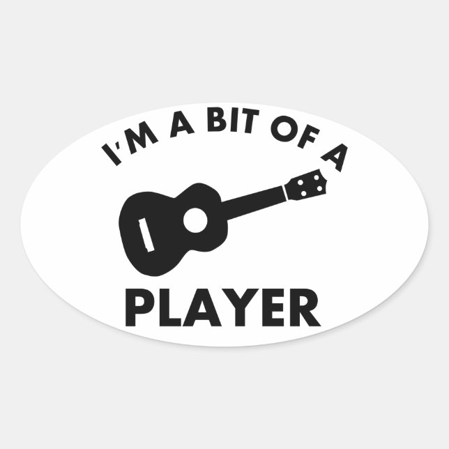 Ukelele musical instrument designs oval sticker (Front)