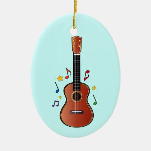 Ukelele on Blue! Ceramic Tree Decoration