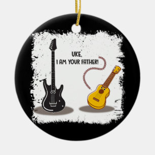 Ukelele Uke I am your Father funny Guitar  Ceramic Tree Decoration