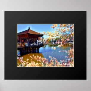 Ukimi-do Pavilion: Cherry Blossom Poster