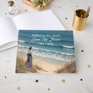 Ukiyo-e Art Japanese Woman On a Beach Guest Book