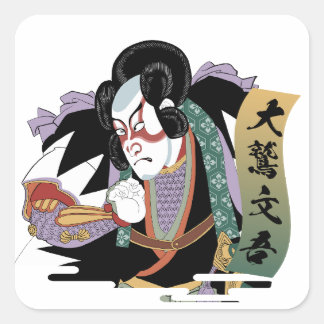 Ukiyo-e Art of Kabuki Square Sticker