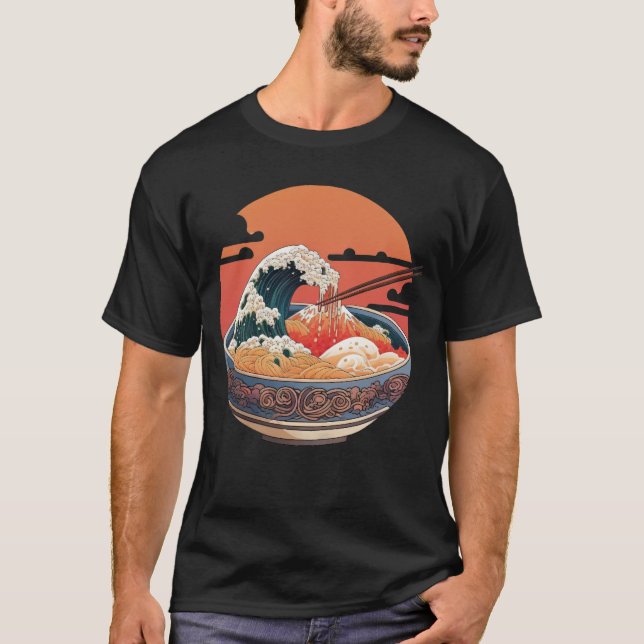 Ukiyo-e art style bowl of ramen T-Shirt (Front)
