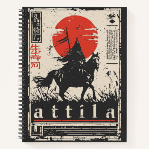 Ukiyo-e Attila Hun Warrior Portrait Notebook
