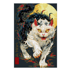 Ukiyo-e Cat   Japanese Art Print
