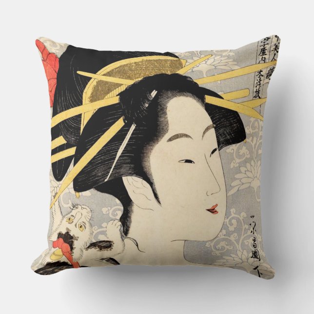 Ukiyo-e Geisha Cushion (Front)