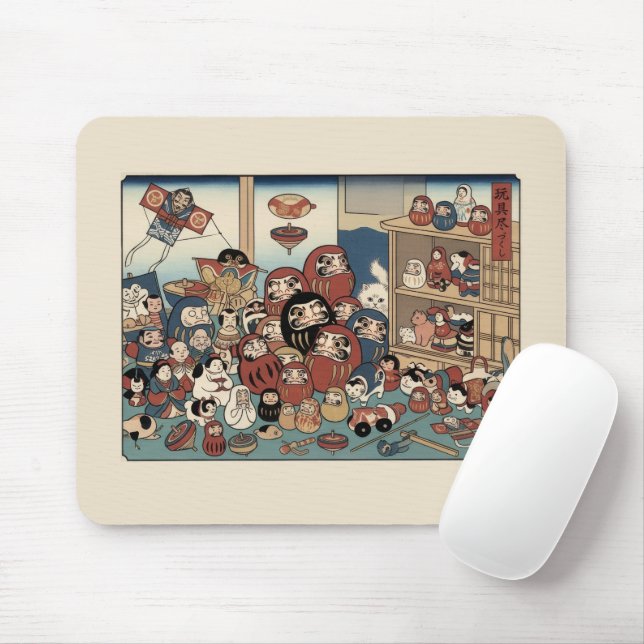 Ukiyo-e Inspired – Dramatic JAPAN  Mouse Mat (With Mouse)