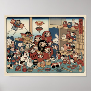 Ukiyo-e Inspired – Dramatic JAPAN Poster